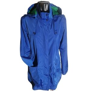 Tommy Hilfiger Women's Blue Hooded Windbreaker Jacket M